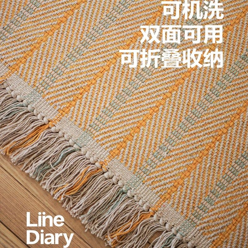 线稿日记游牧床边毯/客厅卧室房间床边门垫进门家用地毯