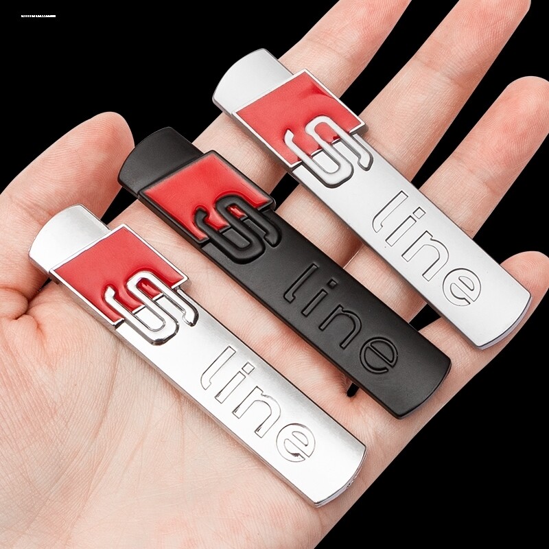 奥迪Sline叶子板车标贴纸A3Q3Q7Q2L改装饰Q5L配件A6L适用A4L车贴