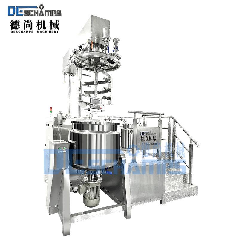 300L真空均质乳化机PLC触摸屏液压升降乳化机化妆品厂乳化分散机