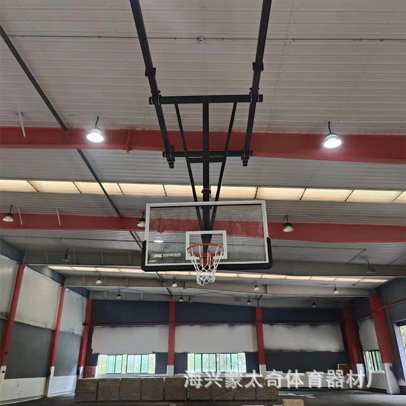 电动折叠篮球架吊顶悬挂篮球架室内成人挂墙式遥控升降篮球架