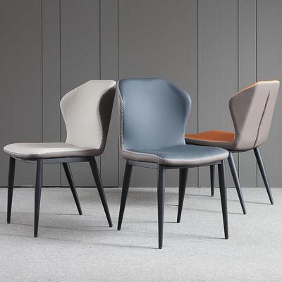 北欧餐桌椅黑色家用凳子靠背化妆椅酒店轻奢餐椅皮椅子书桌椅简约