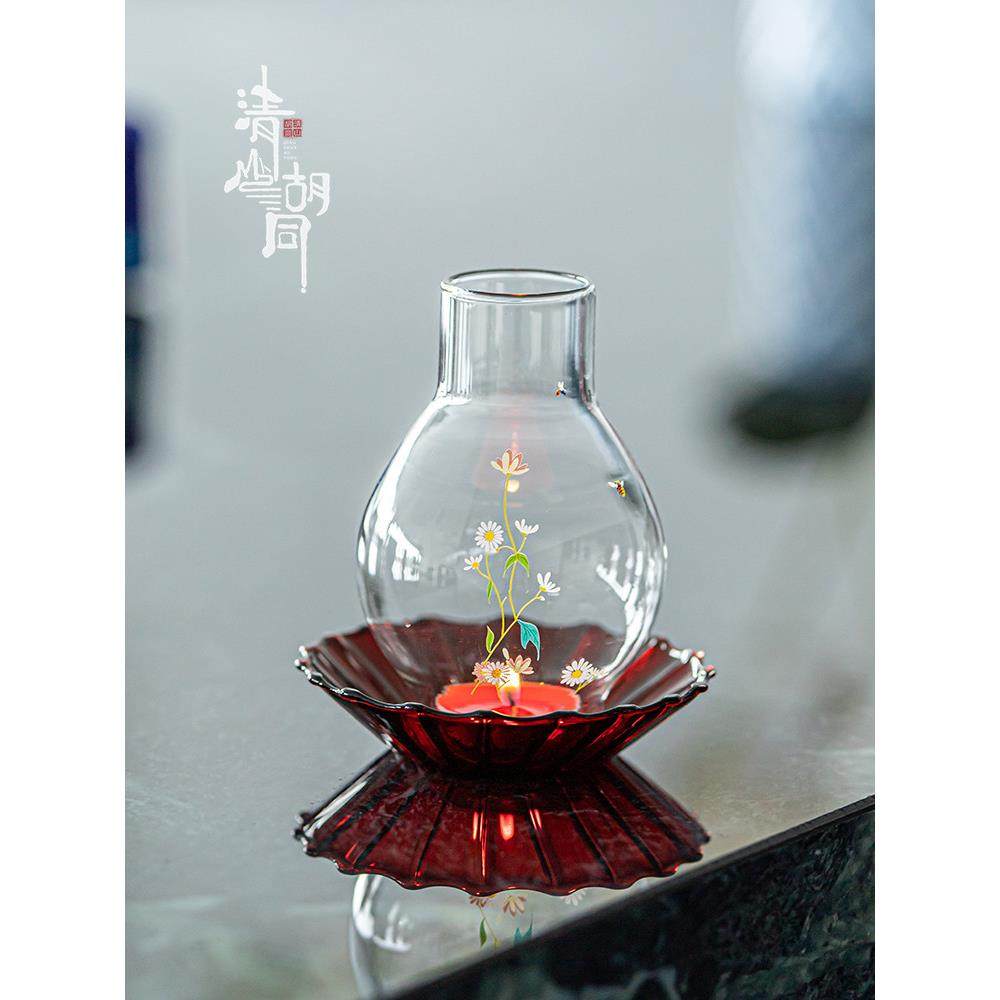 青山湖通禅意玻璃烛台防风烛台中式烛台烛罩浪漫餐桌茶道装饰品,家居饰品,烛台,淘宝优惠券,粉丝福利购,淘宝优惠卷