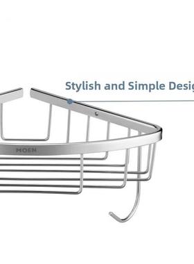 摩恩全铜卫浴置物架浴室卫生间淋浴房三角篮打孔角架90102/90104