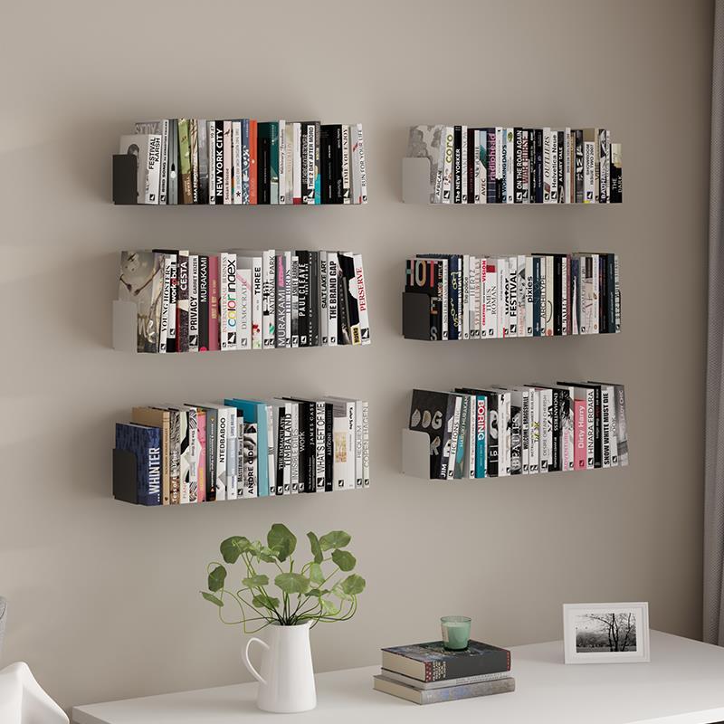 北欧铁艺书架挂墙创意装饰隔板客厅沙发背景墙上置物架收纳架简约