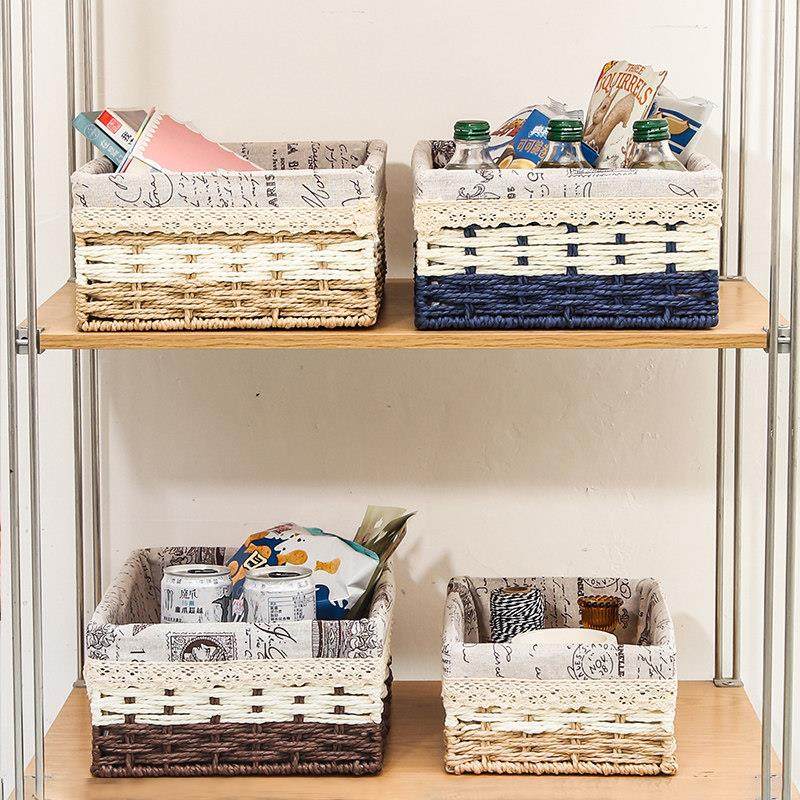 家用桌面收纳筐彷藤编置物篮收纳盒玄关茶几零食杂物整理筐储物盒,收纳整理,收纳筐,淘宝优惠券,粉丝福利购,淘宝优惠卷