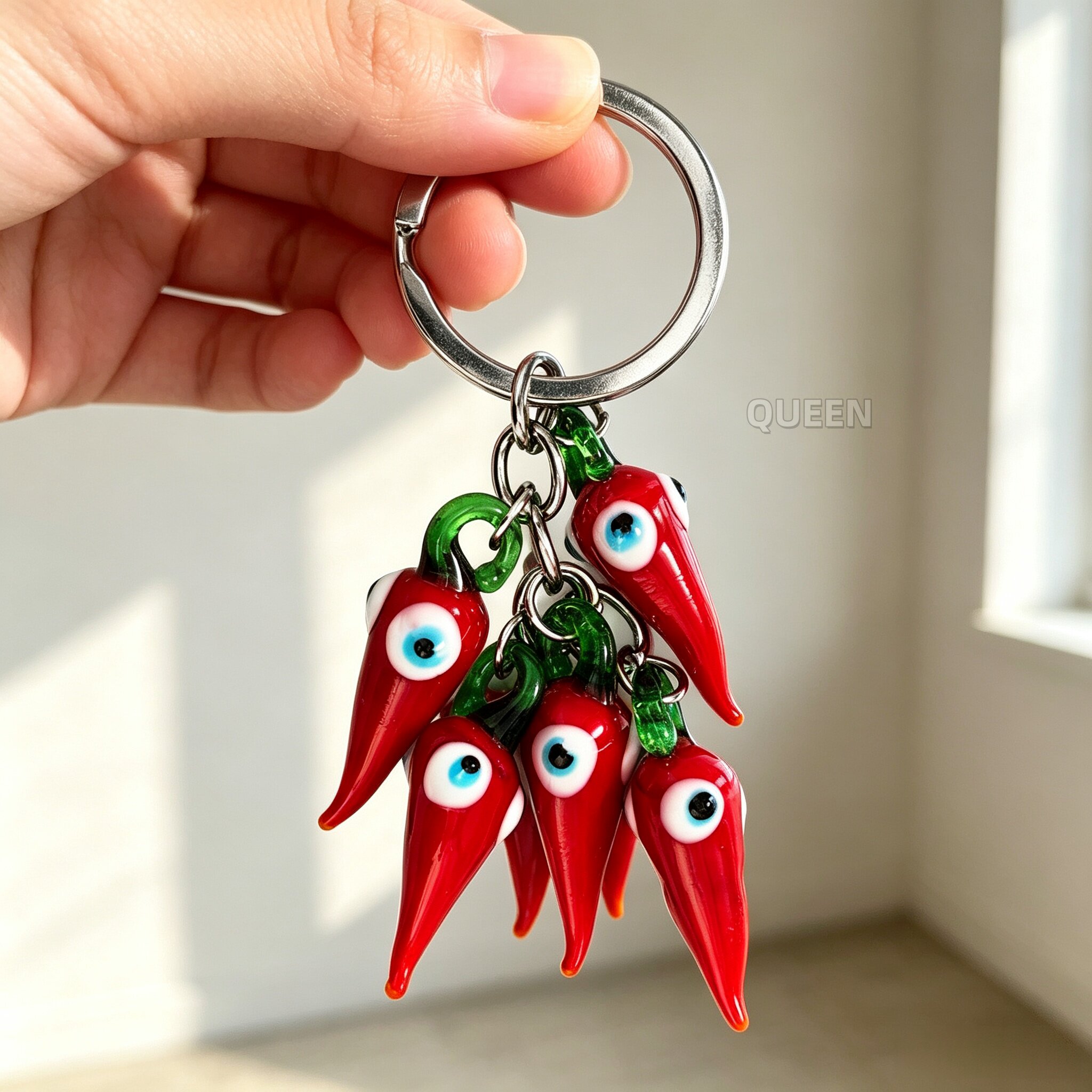 红辣椒蓝眼睛钥匙扣EvilEye