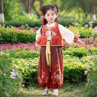 元旦儿童哪咤演出服武术舞蹈幼儿园中国风男童女孩服装套装表演服
