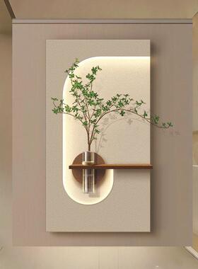 立体砂岩玄关装饰画 画DIY水培绿植客厅挂画 画高级感走廊过道LED