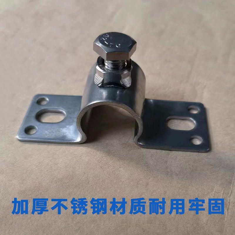 304不锈钢加厚4分饮水管固定卡猪用顶丝管夹墙扣养殖场饮水器配件