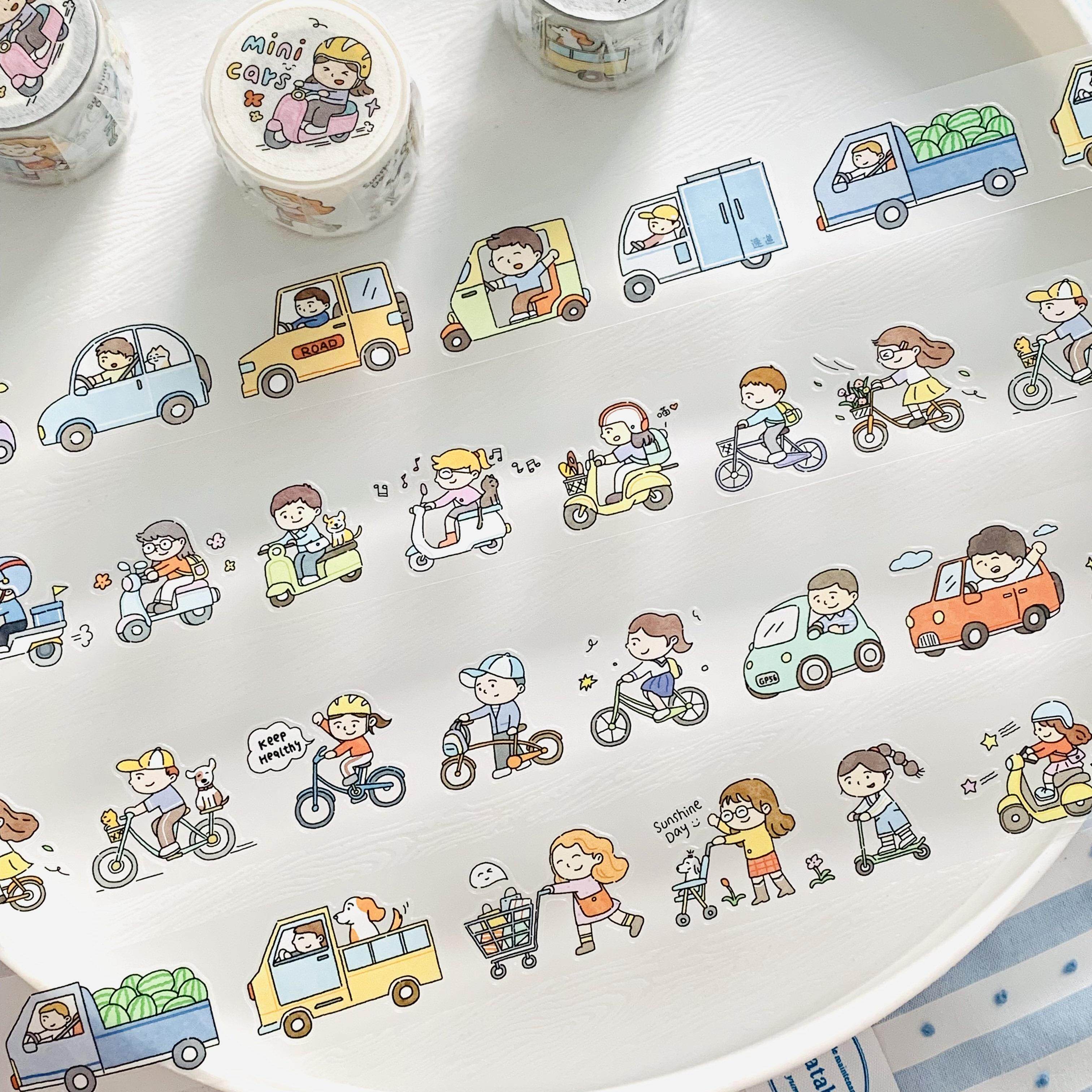 【现货】整卷今日见你原创纸胶带mini cars手帐素材