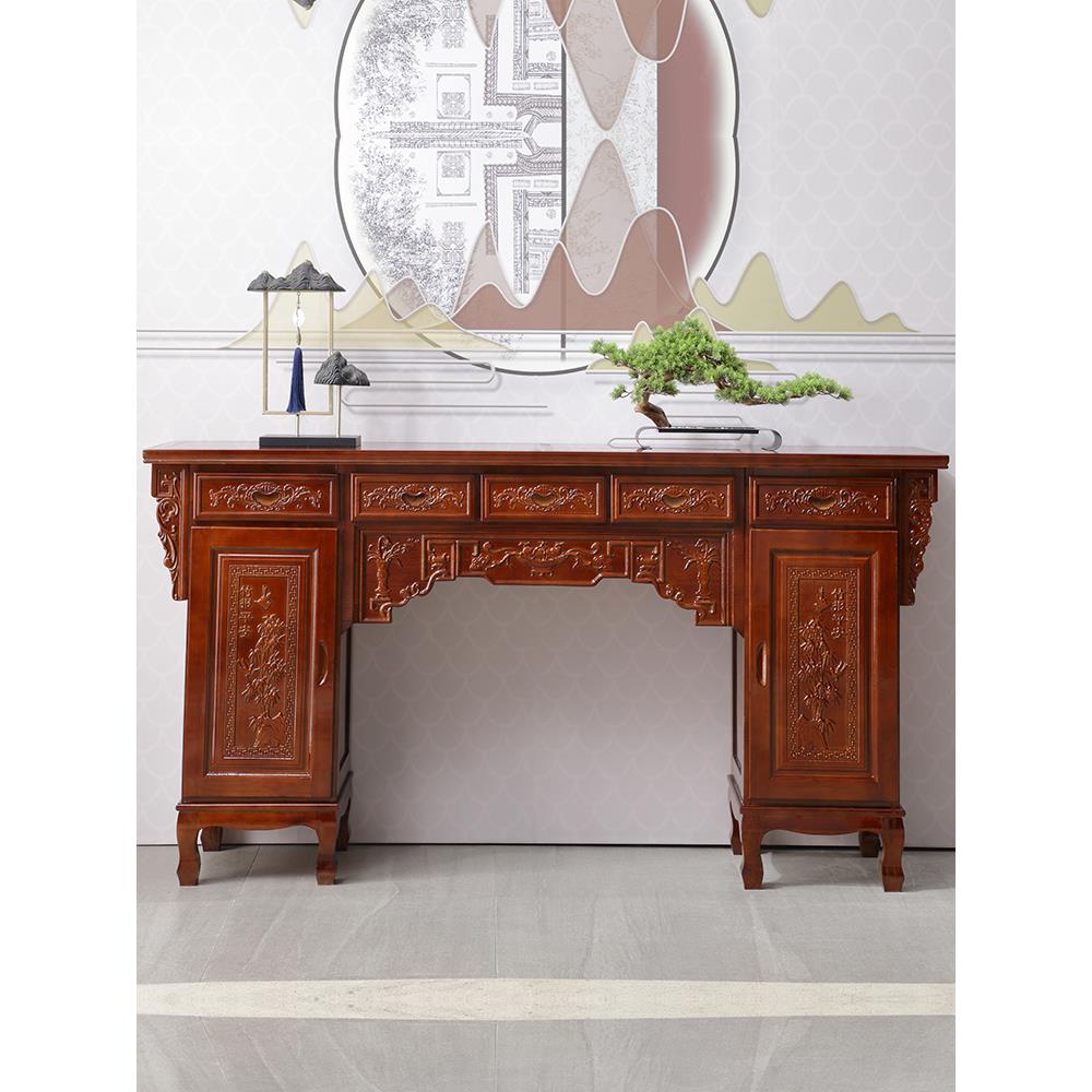 全实木供桌杉木供台中式佛柜佛桌家用佛台贡桌2米中堂实木雕花柜