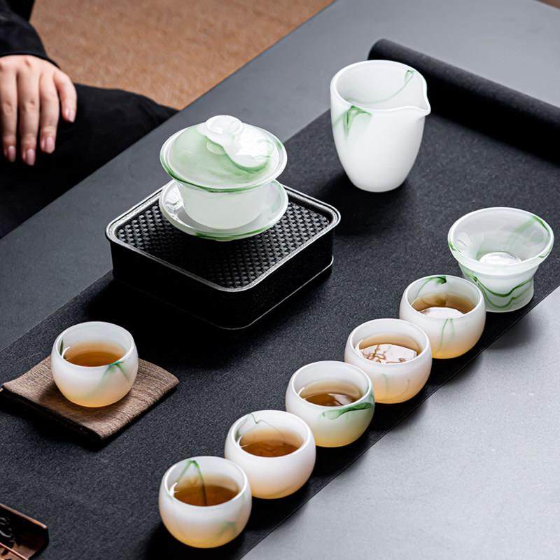 景德镇汝窑唐丰高端白玉琉璃茶具套装2025新款家用玉瓷三才盖碗泡,餐饮具,功夫茶具,淘宝优惠券,粉丝福利购,淘宝优惠卷