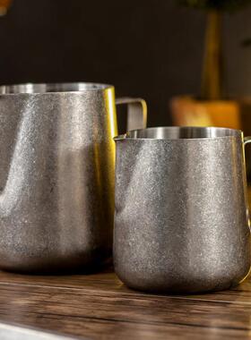 不锈钢覆古拉花缸尖嘴专用打奶缸器具咖啡做旧带刻度拉花杯600ml