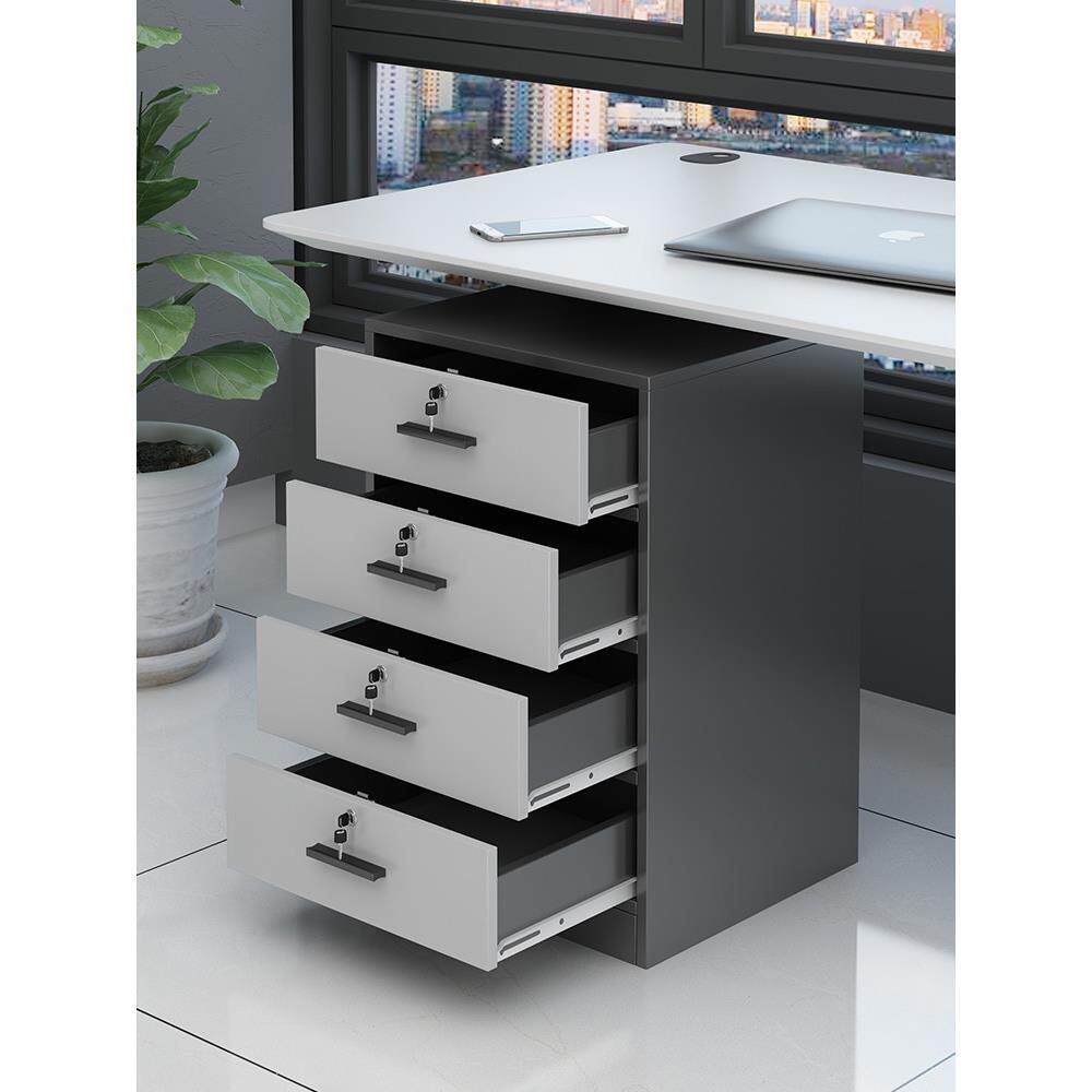 文件柜储物柜带锁资料柜抽屉柜办公室桌下桌边柜落地打印机柜矮柜