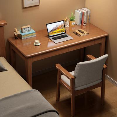 全实木窄书桌40/50cm宽办公桌家用电脑桌子卧室小户型学习书桌