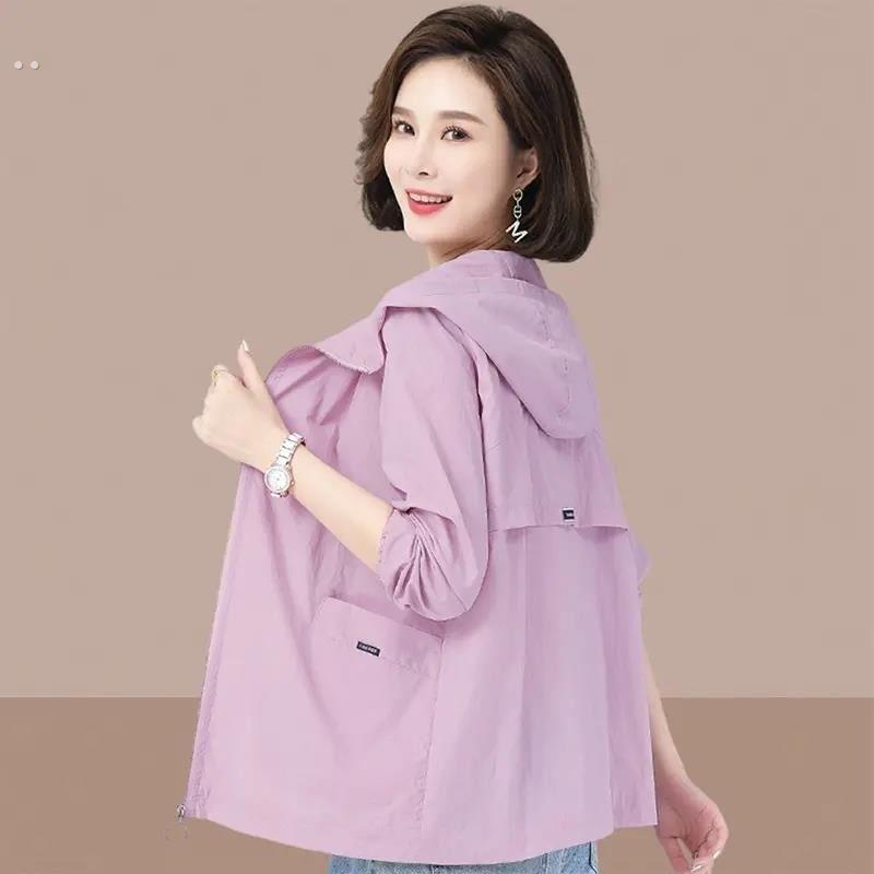 中年女士冰丝防晒衣女款2025新款夏季薄款透气大尺码防晒服休闲外