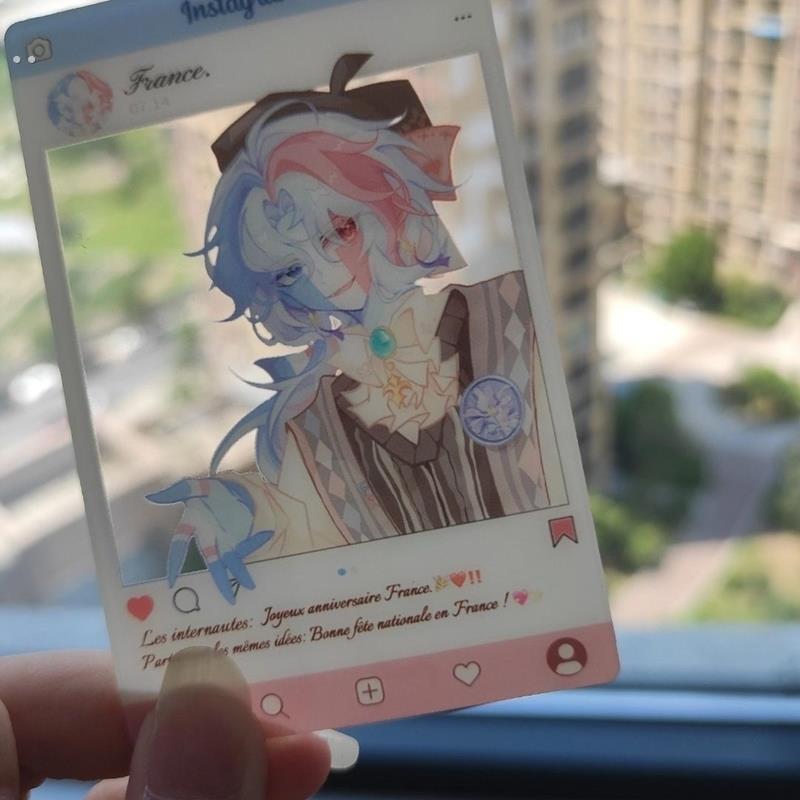 小红书同款ch国拟法法透卡可爱高颜值法兰西拍照创意压克力透卡