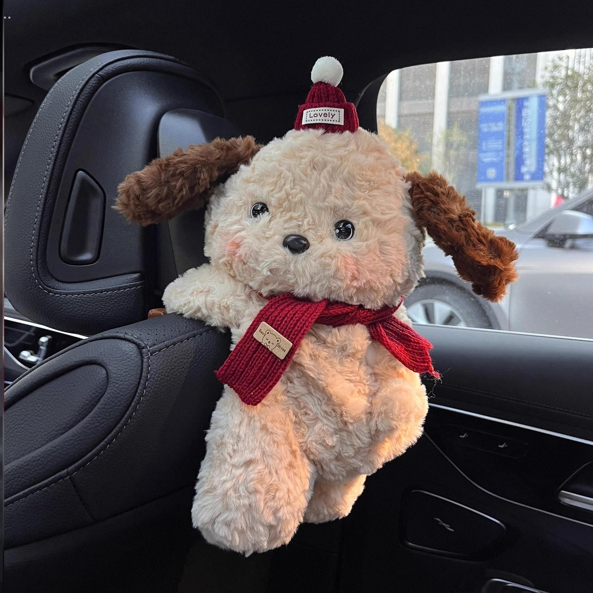 车载纸巾盒可爱玩偶抽纸盒汽车纸巾挂袋车内高级感挂式纸抽盒女生