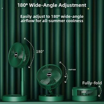 伸缩折叠电风扇超静音家用宿舍出租屋充电式可折叠无噪音便携式款