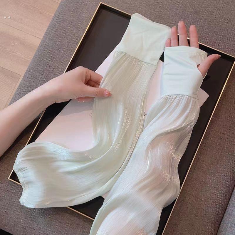 防晒袖套宽松凉感夏天冰袖女薄款大码户外开车骑行防紫外线手套袖