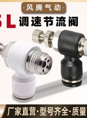 快插快速接头SL4/6/8/10/12-01气动接头节流阀调速阀直通螺纹