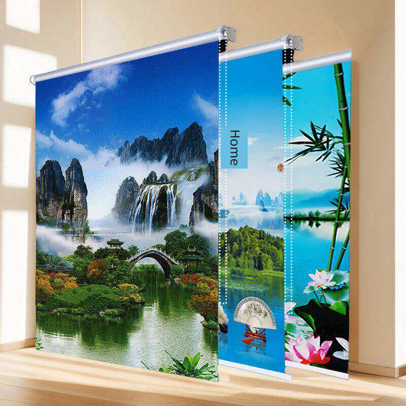 卷帘加厚遮光成品卷拉可调遮阳无冲孔办公室卧室阳台浴室防水