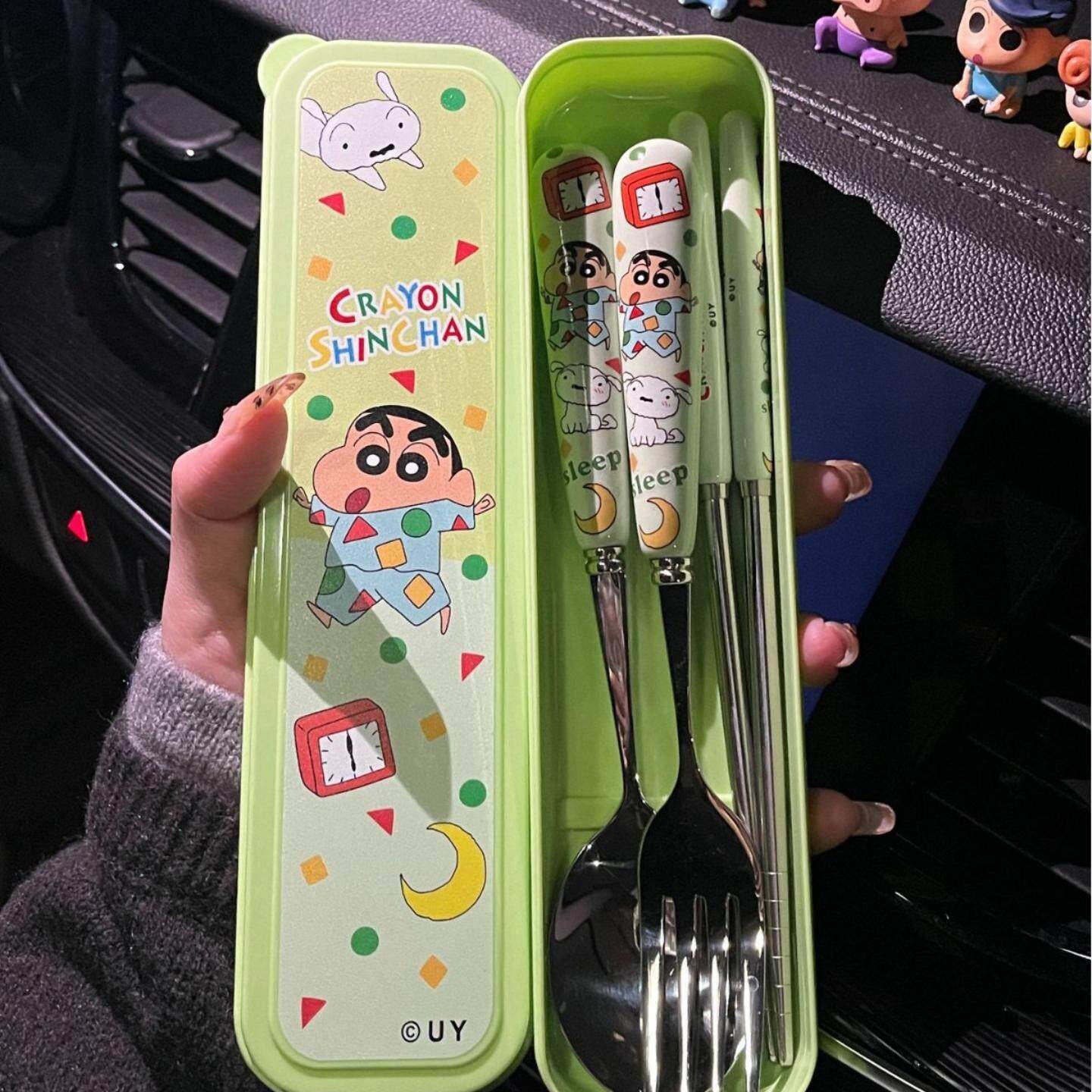 勺子叉子学生高颜值筷子可爱宿舍家用套装餐具三件套叉/勺/筷套装