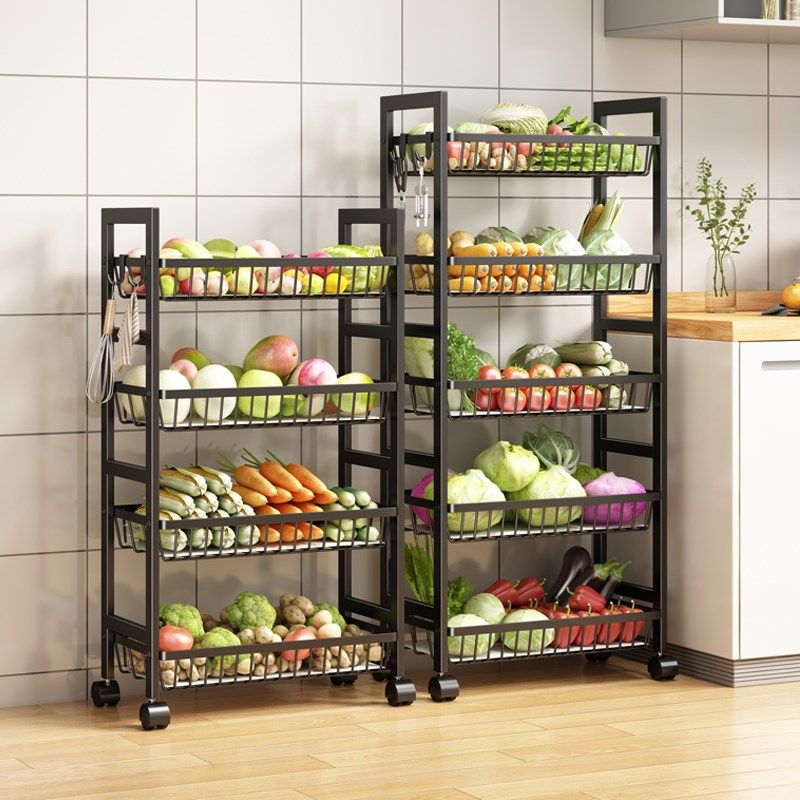 厨房菜篮子置物架多层落地储物架放果蔬菜架子小推车多功能收纳筐,厨房/烹饪用具,果蔬置物架/篮/框,淘宝优惠券,粉丝福利购,淘宝优惠卷