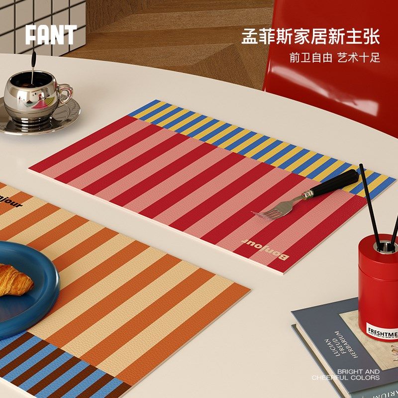 孟菲斯狂想轻奢高级餐垫防水防油免洗隔热垫防烫可裁剪桌面保护垫,居家布艺,餐垫,淘宝优惠券,粉丝福利购,淘宝优惠卷