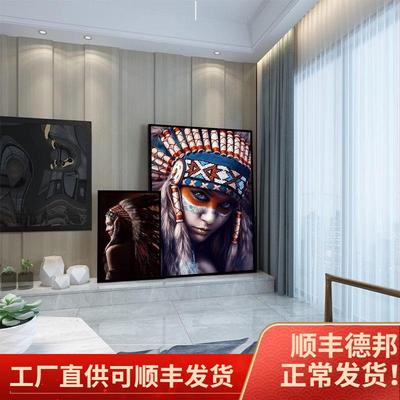 印安人装饰画展民厅酒99554759吧简约现代个展性厅样板挂画大尺第