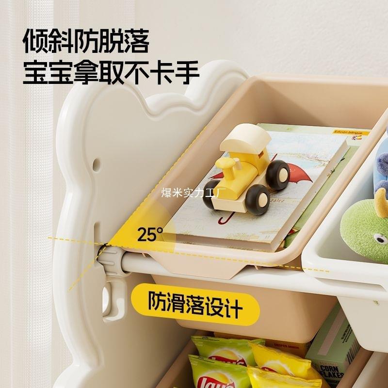 家用客厅儿童具收纳新款加厚层绘本架塑料玩简易WZM置多物架架组