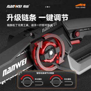 电锯伐874木电修枝锯锂2 威电链锯无刷1寸高速锯家用南手持充电式