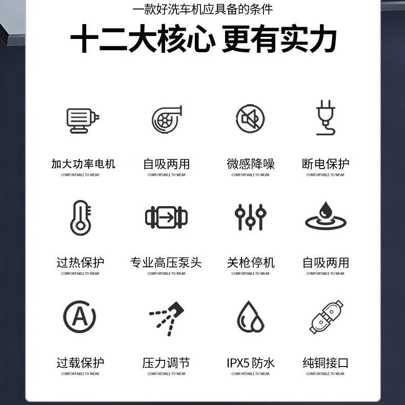 黑猫高JZ-01压洗车家用20V大功率洗车神器便携式机刷洗车泵高压2