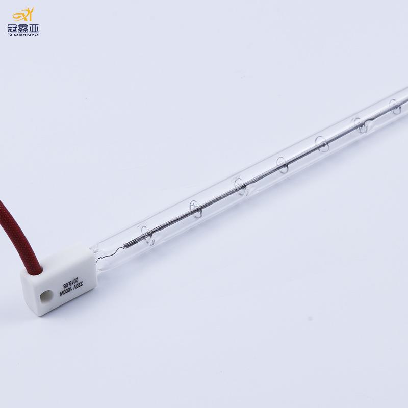 单管透明红外线灯管1KW530MM塑料吹瓶机加热管卤素石英加热灯管