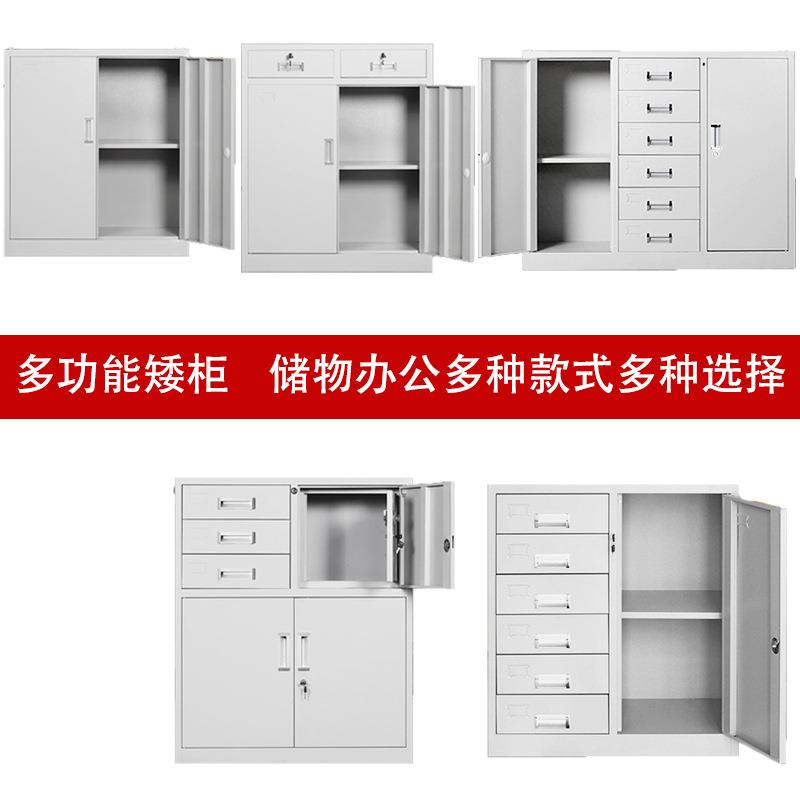 文件柜铁皮柜矮柜办公柜落地档案资料抽屉柜储物柜收纳柜铁柜