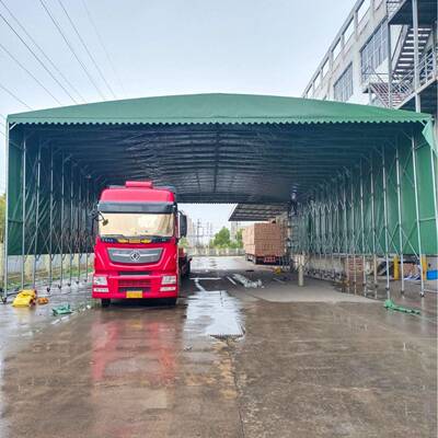 电动雨棚移动推拉棚活动厂房过道物流顶棚户外篮球场伸收缩遮阳棚