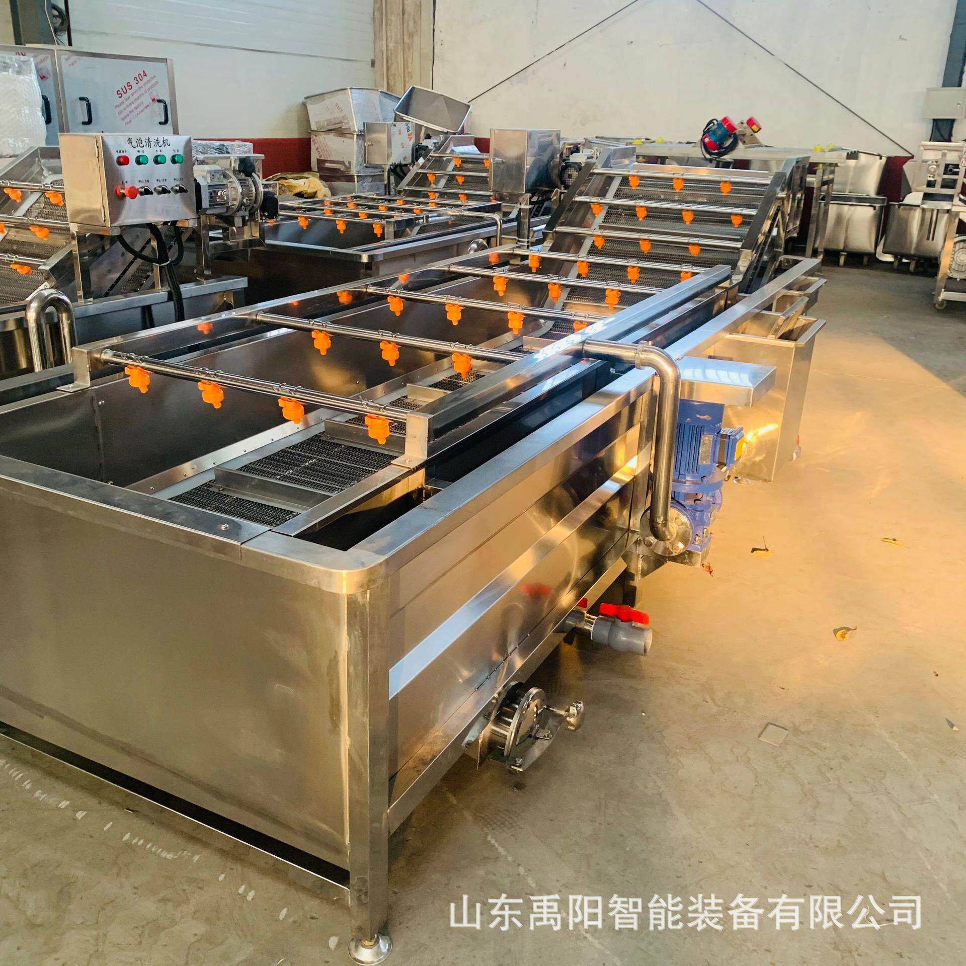 全自动不锈钢气泡清洗机 净菜清洗农药祛除设备泡菜加工成套设备