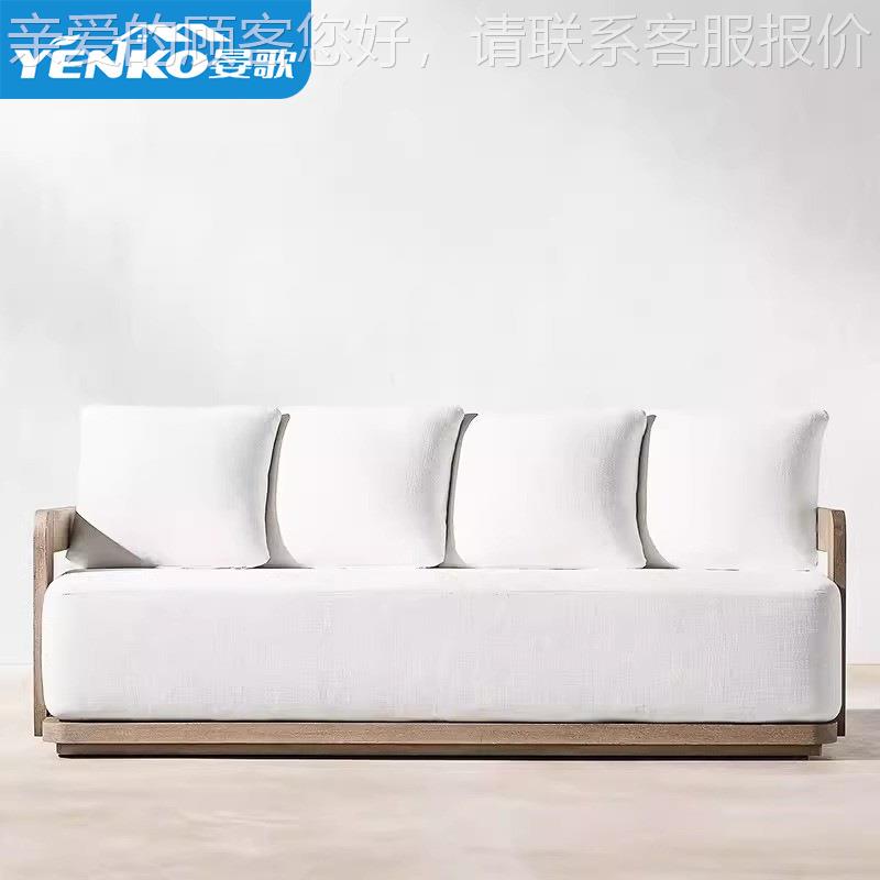 户外木沙发庭院具室外露天家组合庭院花园661宿酒民店院子柚设计