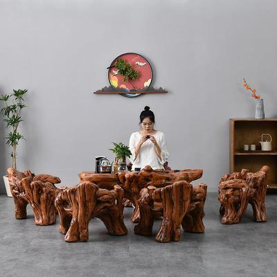 木根雕茶桌椅组意合仿茶具套装一体家阳台功夫泡茶台用户8009外禅