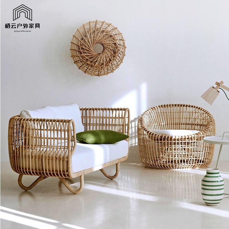 户藤编沙发东南风亚印尼室外沙休发组合别墅酒外店EKP阳台闲藤椅