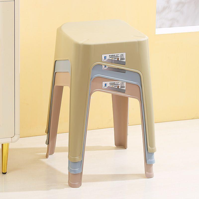加厚凳防滑熟胶板凳可叠加高椅子备用凳50cm高凳家用塑料凳子套装
