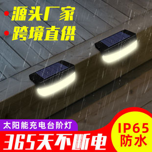 跨境热销led太阳能台阶灯户外公园景观篱笆地脚灯装饰氛围庭院灯