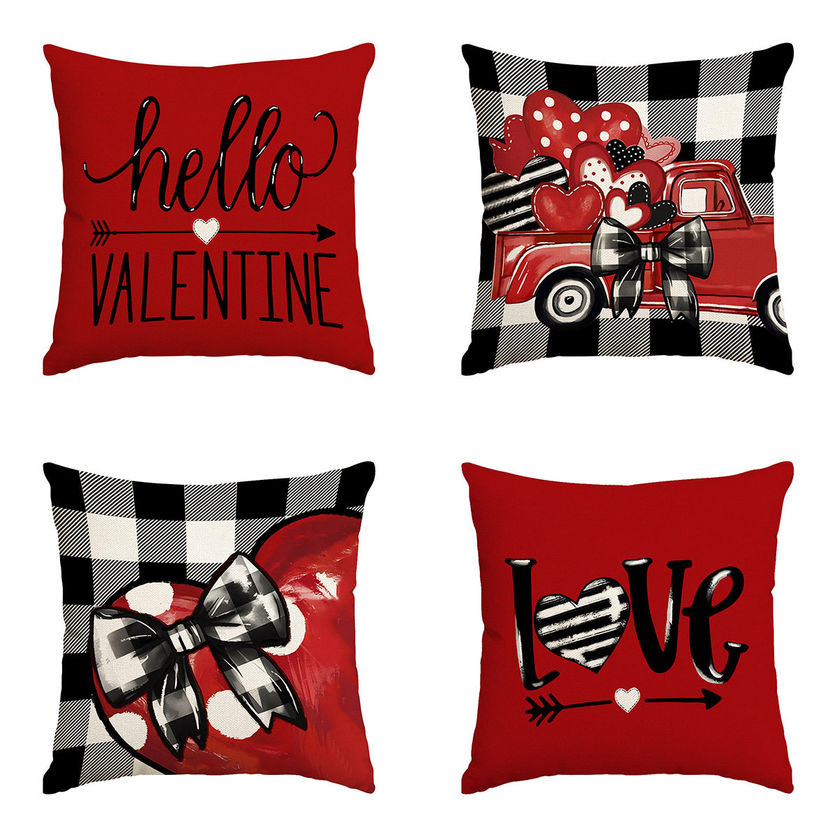 情人节抱枕套婚礼装饰沙发靠垫套跨境亚马逊喜庆爱心浪漫抱