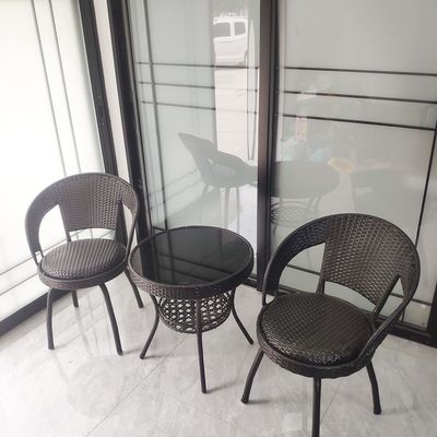 阳台茶桌椅组合藤椅三件套户外桌椅别墅庭院凉台茶桌藤编休闲椅子