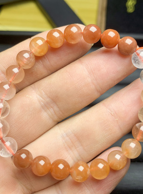 2025新款时尚红水晶渐变兔毛手链天然饰品包邮批发个性美饰