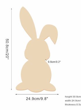 木制复活节兔子装饰挂件 春季家居教室DIY工艺品木质木片挂件