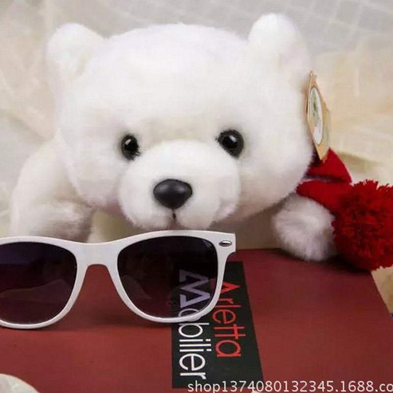 仿真北极熊毛绒玩具布娃娃儿童生日礼物红色围巾熊公仔抱枕玩偶