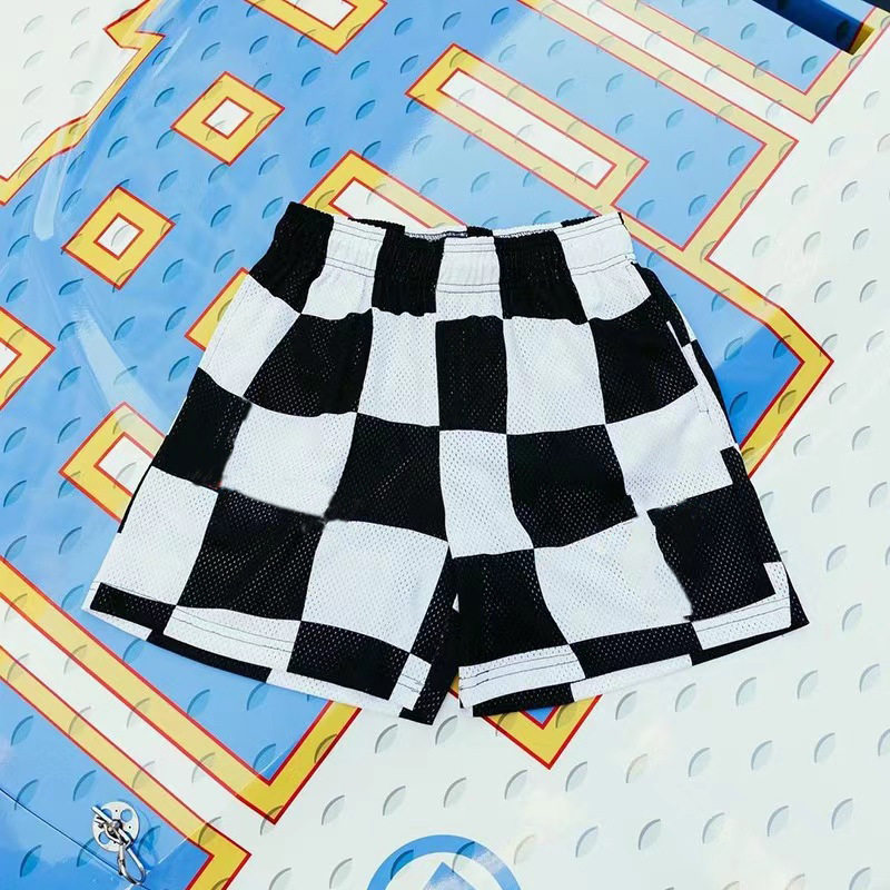 美式男休闲短裤篮网眼透气速干训练健身跑步情侣短裤格子军团