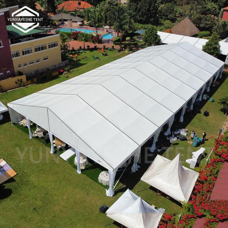 优惠出售户外展览帐篷人字顶篷房巡展仓储大棚铝合金框架防风