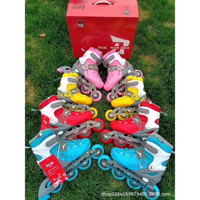 套装全闪轮滑鞋旱冰鞋溜冰鞋初学直排轮滑高帮护踝男女通用